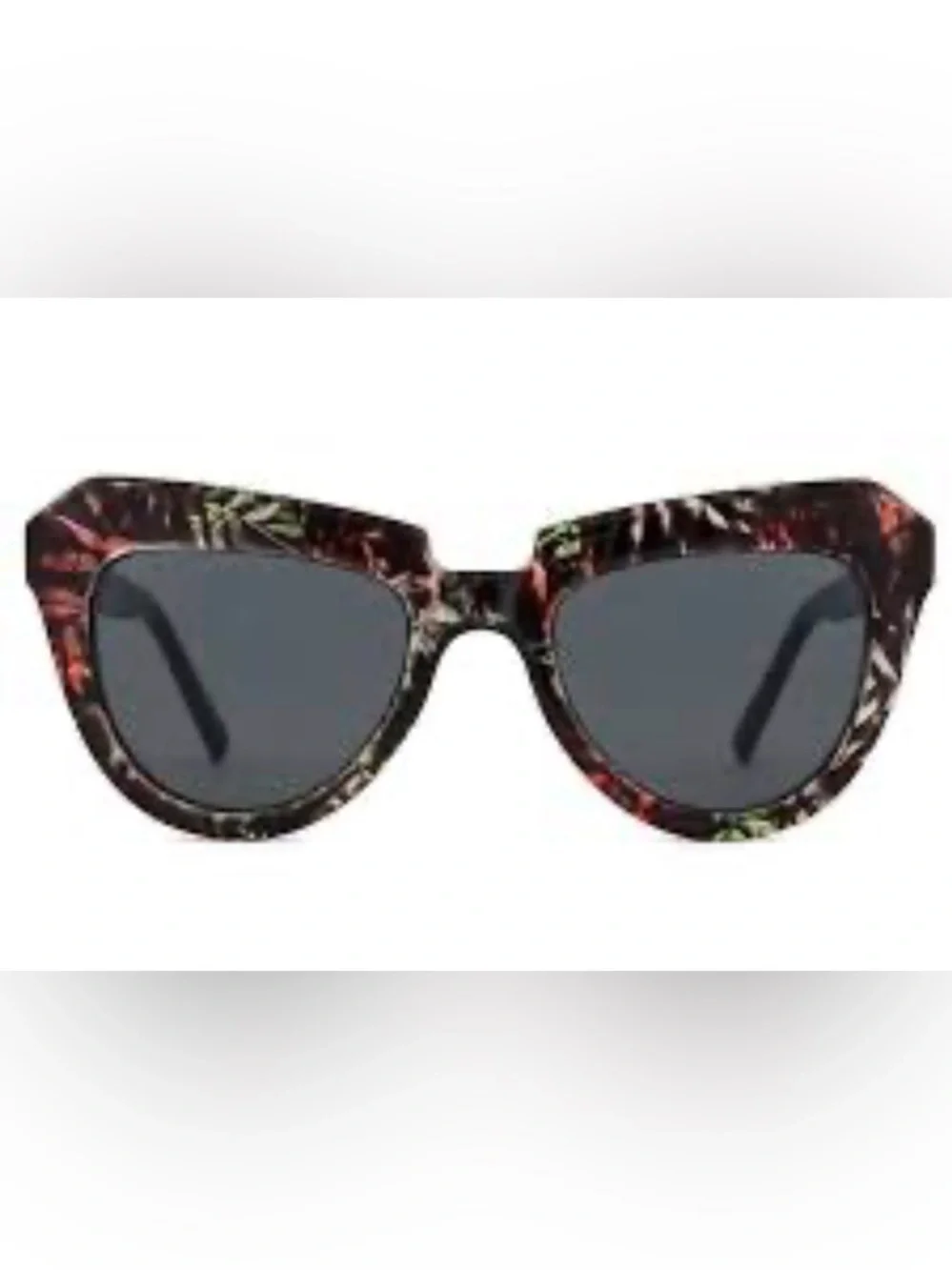 KOMONO Stella Sunglasses NEW with case Fern Red Green Floral